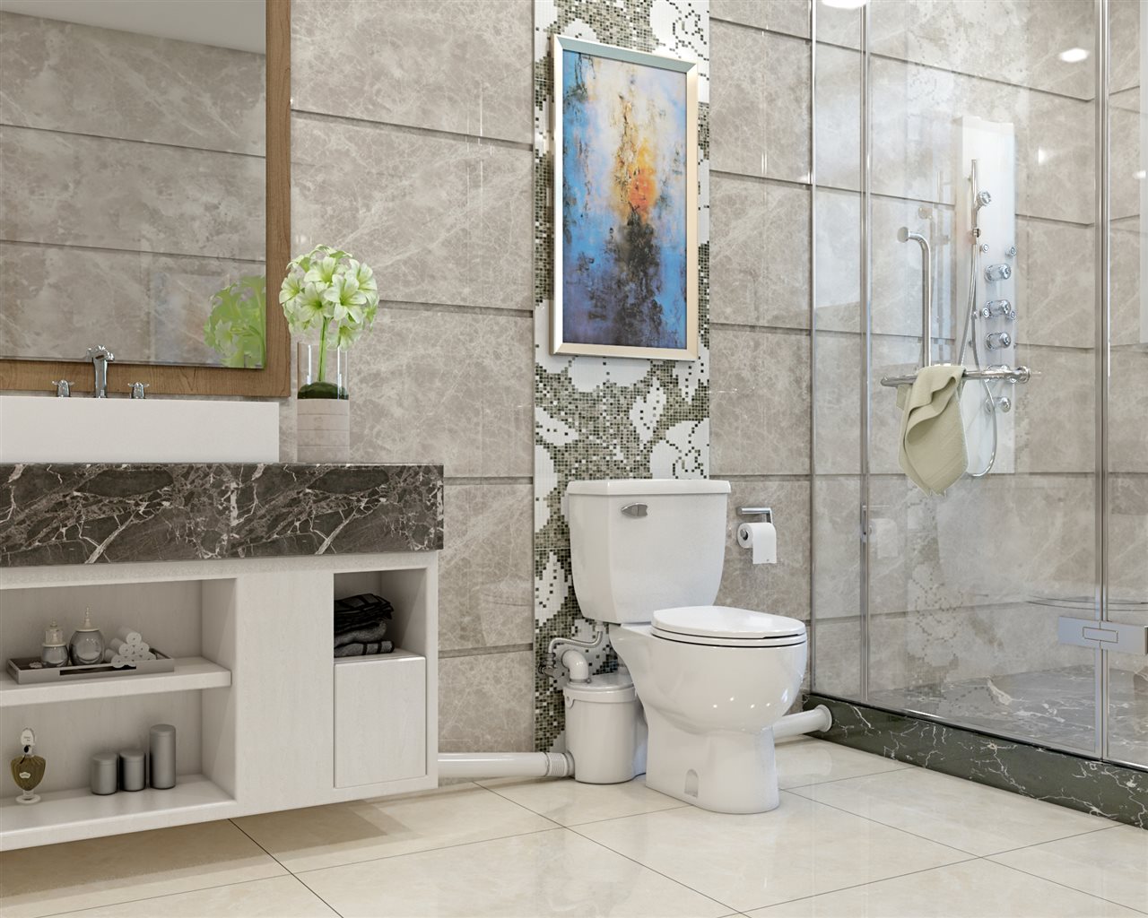 white spacious bathroom | Chattanooga Home Inspector | impossible space Chattanooga
