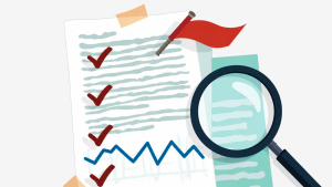 An image showing an inspection report with a red flag on it.